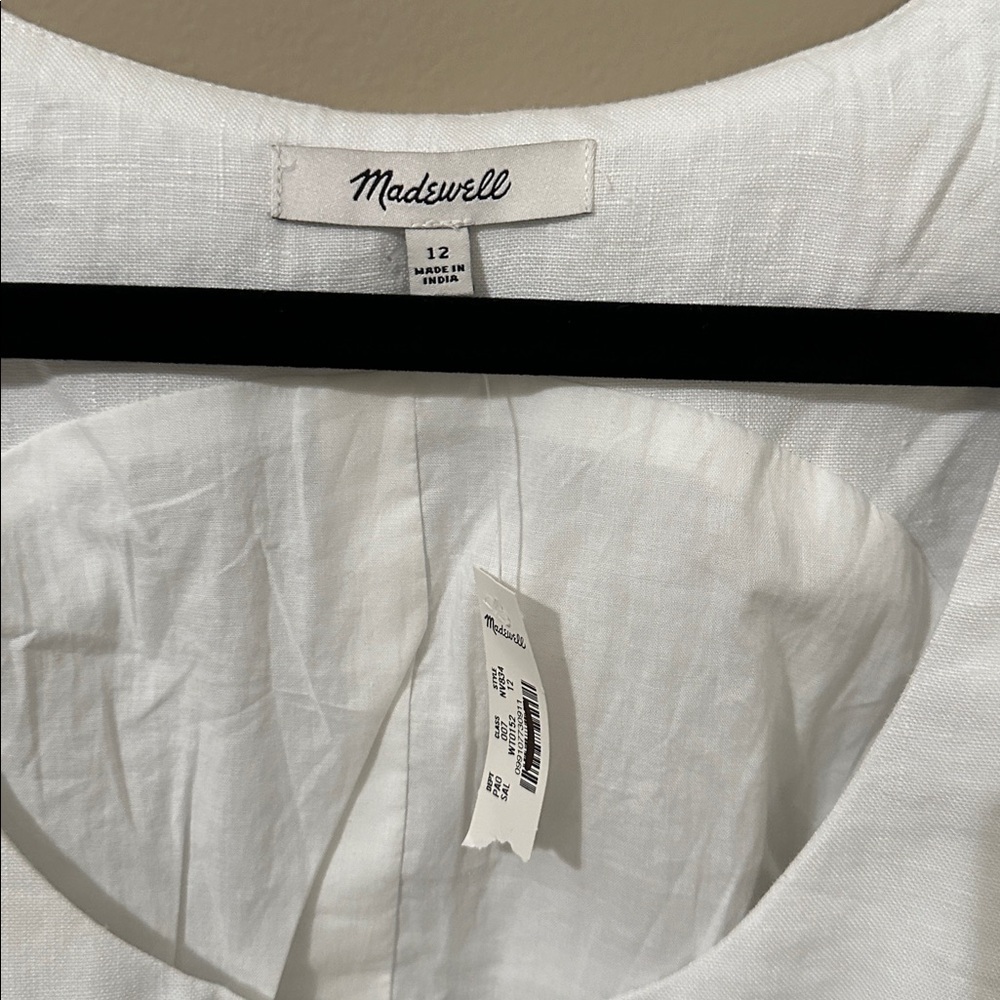 Madewell 100% Linen Scoopneck Cutaway Vest in Salt White - Picture 6 of 7